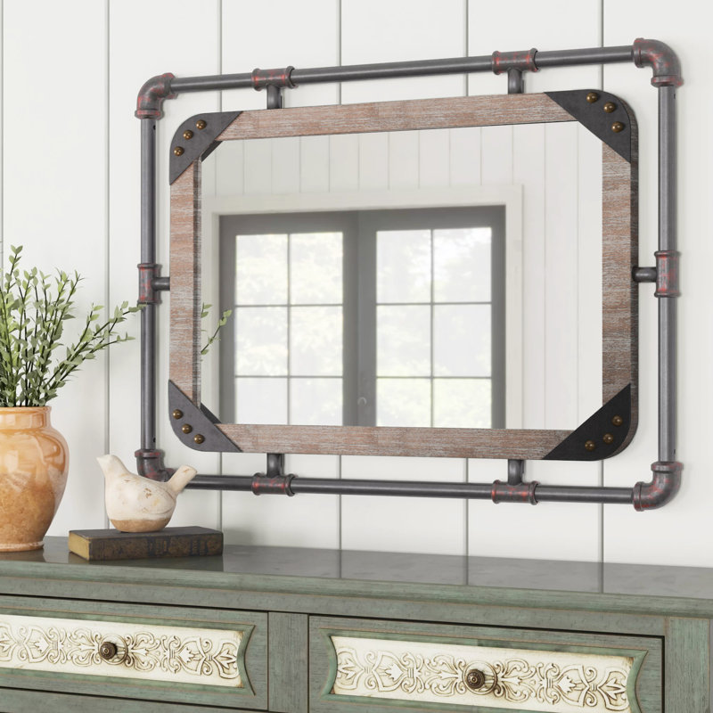 Capri Industrial Beveled Distressed Accent Mirror & Reviews Birch Lane